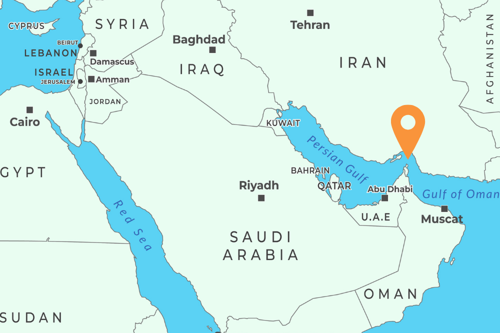 Locatie Straat van Hormuz